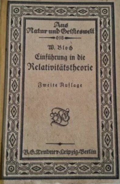 Bloch, Einführung in die Relativitätstheorie